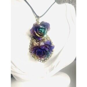 Retro Style Floral Bronze Filagree Leather Choker 16"-Adjustable Artisan